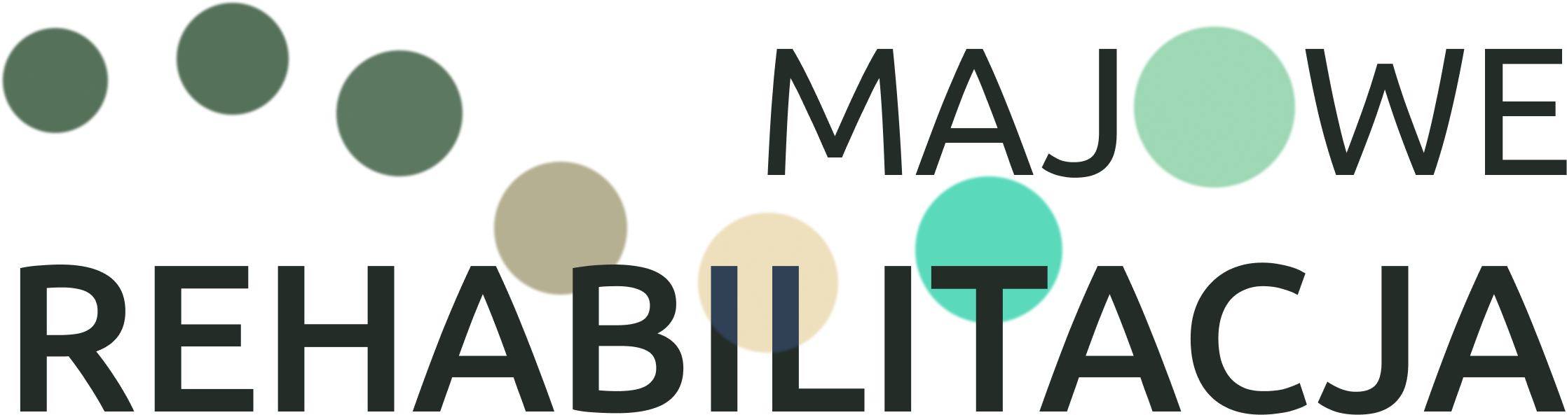 a picture of our logo - a name of our business with circles in calm green colors behind